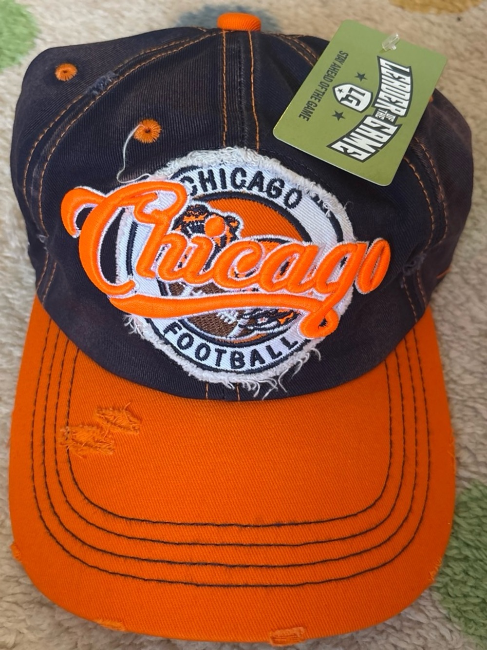 Chicago Football Kids Two-Tone Orange & Navy Cap